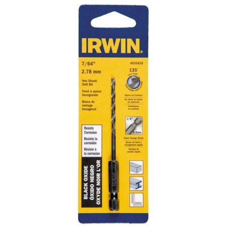 Irwin DRILL BIT HEX SHNK 7/64"" 4935635
